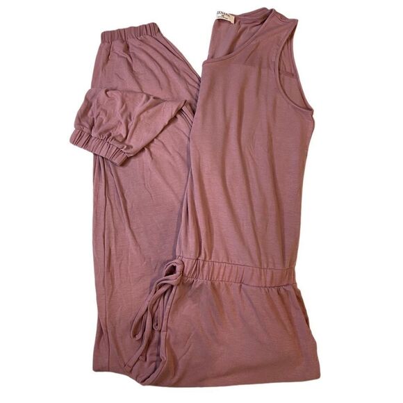 NWOT Zenana Sleeveless Jogger Jumpsuit in Dusty Rose - Picture 8 of 9
